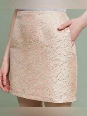 HD in Paris Blush Pink Mini Skirt with Metallic Stitch Detail